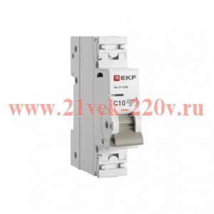 Выключатель автоматический модульный 1п 10А C 4.5кА ВА 47-63N PROxima EKF M634110C