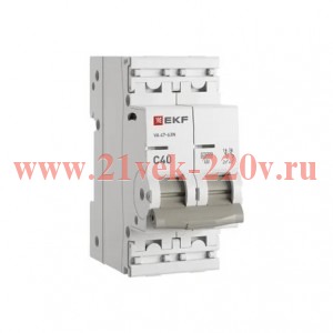 Выключатель автоматический модульный 2п 40А C 4.5кА ВА 47-63N PROxima EKF M634240C