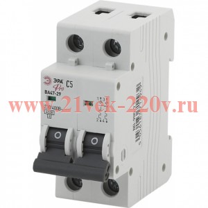 ЭРА NO-900-23 Pro Автоматический выключатель ВА47-29 2P 5А кривая C