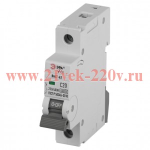 Выключатель автоматический 1п 20А кривая C 4.5кА ВА47-63 PRO ЭРА Б0059408