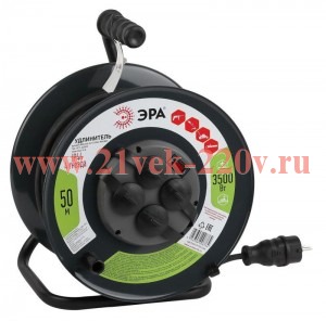 Удлинитель силовой RMx-4es-3x1.5-50m-IP44(KG) на метал. катушке с/з 4гнезда 50м КГ 3х1.5 Эра Б004680