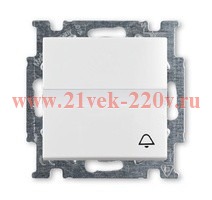 Кнопка звонковая, н.о. контакт, с полем для надписи, ABB Basic 55 альпийский белый (2026 UCN/KL-94)