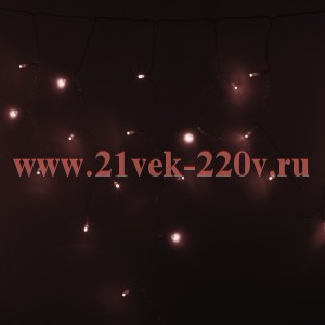 Гирлянда бахрома светодиодная 4,8х0,6м 176LED розовое золото IP44, пост. свечение,прозрачный провод