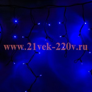 Гирлянда бахрома светодиодная 4,0x0,6м 128LED синий IP65 постоянное свечение, черный каучук, 230В
