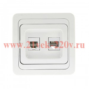Розетка RJ-45+Phone бел. Лондон EKF Simple