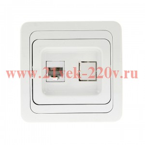 Розетка RJ-45 1-мест. бел. Лондон EKF Simple