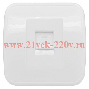 Минск Розетка Phone 1-местная ОП белая EKF Basic