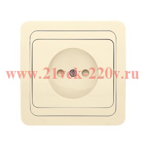 Розетка 1-мест. б/з 10А беж. с защ. штор. Лондон EKF Simple