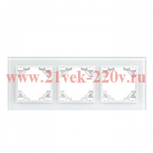 Рамка 3-м Минск стеклянная бел. Basic EKF ERM-G-403-10