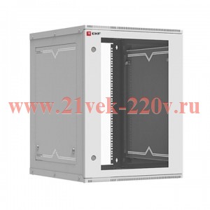 Шкаф телекоммуникационный настенный разборный 15U (600х650) дверь стекло, Astra A серия EKF Basic