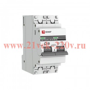 Выключатель автоматический 2п C 10А 6кА ВА 47-63 DC PROxima EKF mcb4763-DC-2-10C-pro
