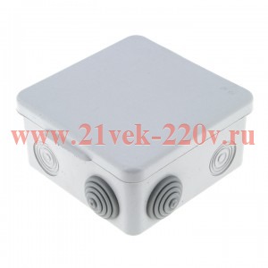 Коробка распаячная с крышкой КМР-030-014 наружная, 105х105х50, АБС, серая, 8 входов, IP54 EKF
