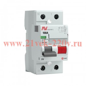 Устройство защитного отключения DV 2P 100А/300мА (AC) EKF AVERES