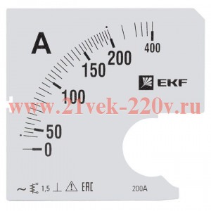 Шкала сменная для A961 200/5А-1,5 EKF PROxima