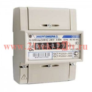 Счетчик электроэнергии Энергомера CE101 R5 145 M6 230В 5-60А кт 1,0; МОУ DIN