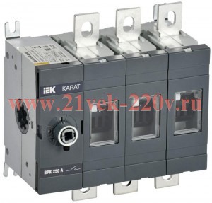 Выключатель-разъединитель ВРК 3п 250А без рукоятки KARAT IEK KA-VR10-3-0250