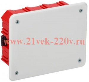 Коробка распаячная СП 120х92х45 КМ41028 для полых стен (с саморезами пластиковые лапки с крышкой) IE