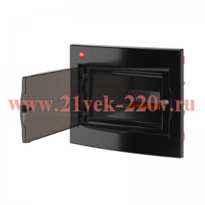 Щиток встраиваемый с дверцей 12 мод. IP41 с клеммным блоком 63А черн. DKC RB12B4TBD