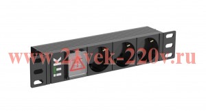 ITK PDU 3 розетки нем. ст. LED 1U вх. С14 10