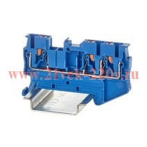 Клемма проходная зажим push-in 3 точки подключения 2.5кв.мм син. DKC VPR-2.5-TWIN-BU