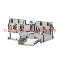 Клемма проходная зажим push-in 4 точки подключения 4кв.мм сер. DKC VPR-4-QUATTRO-GY