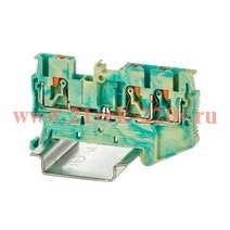 Клемма заземления зажим push-in 3 точки подключения 2.5кв.мм сер. DKC VPR-2.5-TWIN-PE-YG