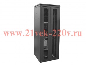 Шкаф напольный LINEA N 48U 600х1100мм две секции двери перфор. черн. ITK IND-LN05-48U61-4P2S-RTC