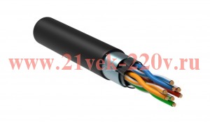 Кабель связи витая пара F/UTP 5E 4х2х24AWG LDPE черн. (уп.305м) РФ/С ITK LC3-C5E04-339-S-R