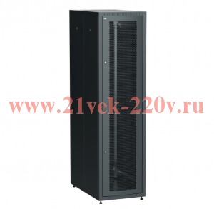 ITK Шкаф LINEA E 24U 600х1000мм двери 2шт перф. и метал. чер