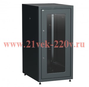 ITK Шкаф LINEA E 24U 600х800мм двери 2шт стек. и метал. чер.
