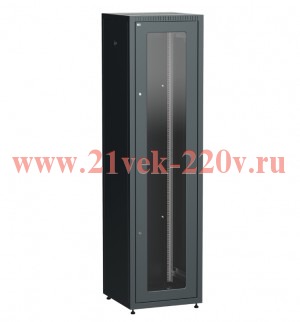 ITK Шкаф LINEA E 47U 600х600мм двери 2шт стек. и метал. чер.