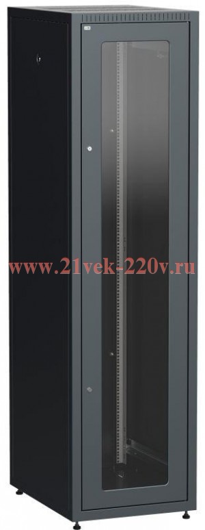 ITK Шкаф LINEA E 42U 600х800мм двери 2шт стек. и метал. чер.