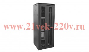Шкаф укомплектованный LINEA N 42U 800х800мм дверь распашн. перфорир. черн. ITK LN05-42U88-2P2P-SBZ