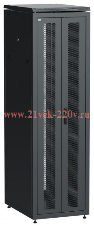 Шкаф сетевой 19дюйм LINEA N 42U 600х800мм передняя перфорированная распаш. двуствор. задняя перфорир