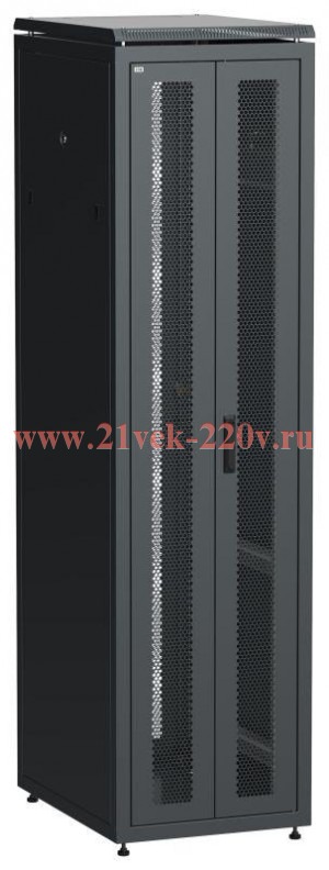 Шкаф сетевой 19дюйм LINEA N 47U 600х800мм передняя перфорированная распаш. двуствор. задняя перфорир