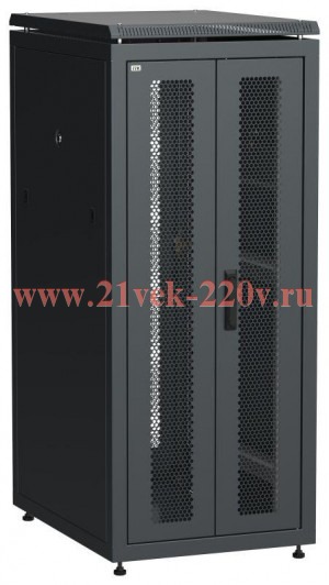 Шкаф сетевой 19дюйм LINEA N 28U 600х800мм передняя перфорированная распаш. двуствор. задняя перфорир