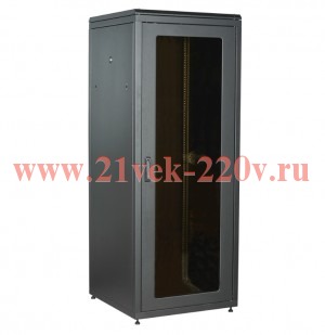 ITK LINEA N 28U 800х800мм стекл. пер. дв. задн. металл. чер.