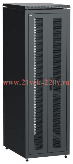 Шкаф сетевой 19дюйм LINEA N 38U 600х800мм передняя перфорированная распаш. двуствор. задняя перфорир