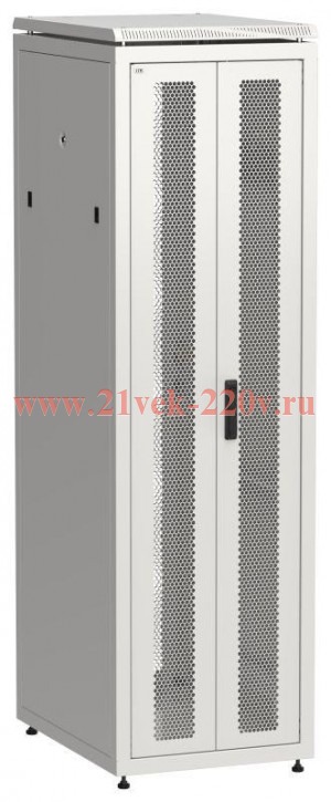 Шкаф сетевой 19дюйм LINEA N 42U 600х800мм передняя перфорированная распаш. двуствор. задняя перфорир