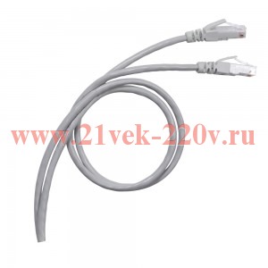 ITK Коммутационный шнур (патч-корд), кат.6А UTP, LSZH, 1м, серый