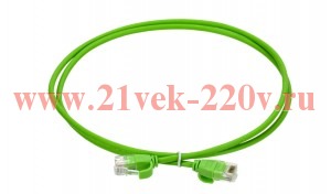 Патч-корд кат.6 UTP 1м slim колпачок язычок зел. ITK PC02-C06UL-1M-SL-WT