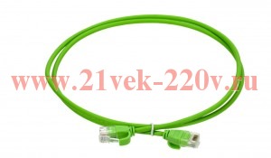 Патч-корд кат.6 UTP 0.5м slim колпачок язычок зел. ITK PC02-C06UL-D05M-SL-WT