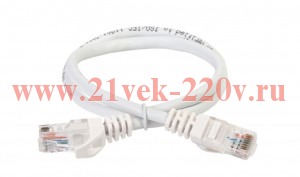 Патч-корд кат.6 UTP LSZH 0.2м бел. ITK PC08-C6UL-02M