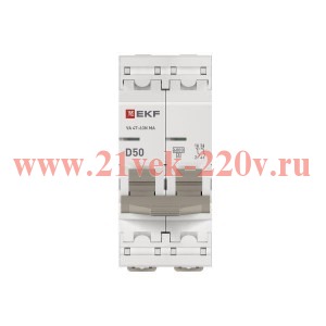 Выключатель автоматический 2п D 50А 6кА ВА 47-63N MA без теплового расцеп. PROxima EKF M63MA6250D