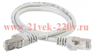 ITK Коммутационный шнур RG45 патч-корд, кат.5Е FTP, 0,5м, серый