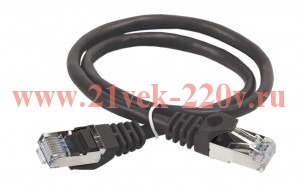 ITK Коммутационный шнур (патч-корд), кат.5Е FTP, 0,5м, черный