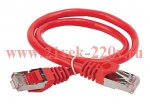 ITK Коммутационный шнур (патч-корд), кат.5Е FTP, 0,5м, красный