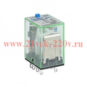 Реле промежуточное с кнопкой тестирования NJDC-17(D)/2Z 2 конт. с инд. LED 10А AC 220В CHINT 651044