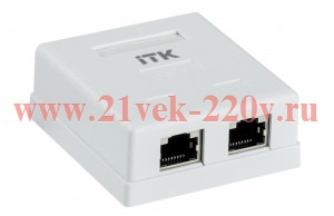 ITK Настенная инф. розетка RJ45 кат. 6 FTP 2-порт