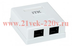 ITK Настенная инф.розетка RJ-45, кат.6, 2-порта